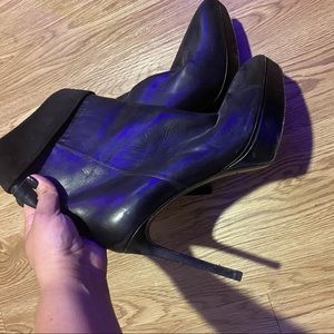 YSL Black Leather and Suede Boots